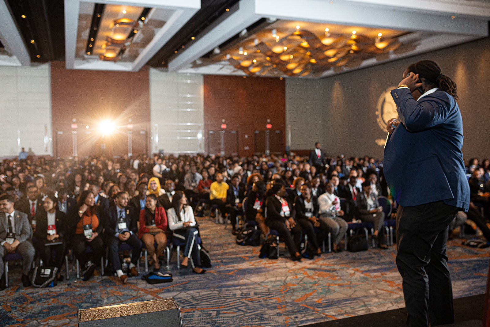 NABA Eastern Region conference keynote speaker with packed audience
