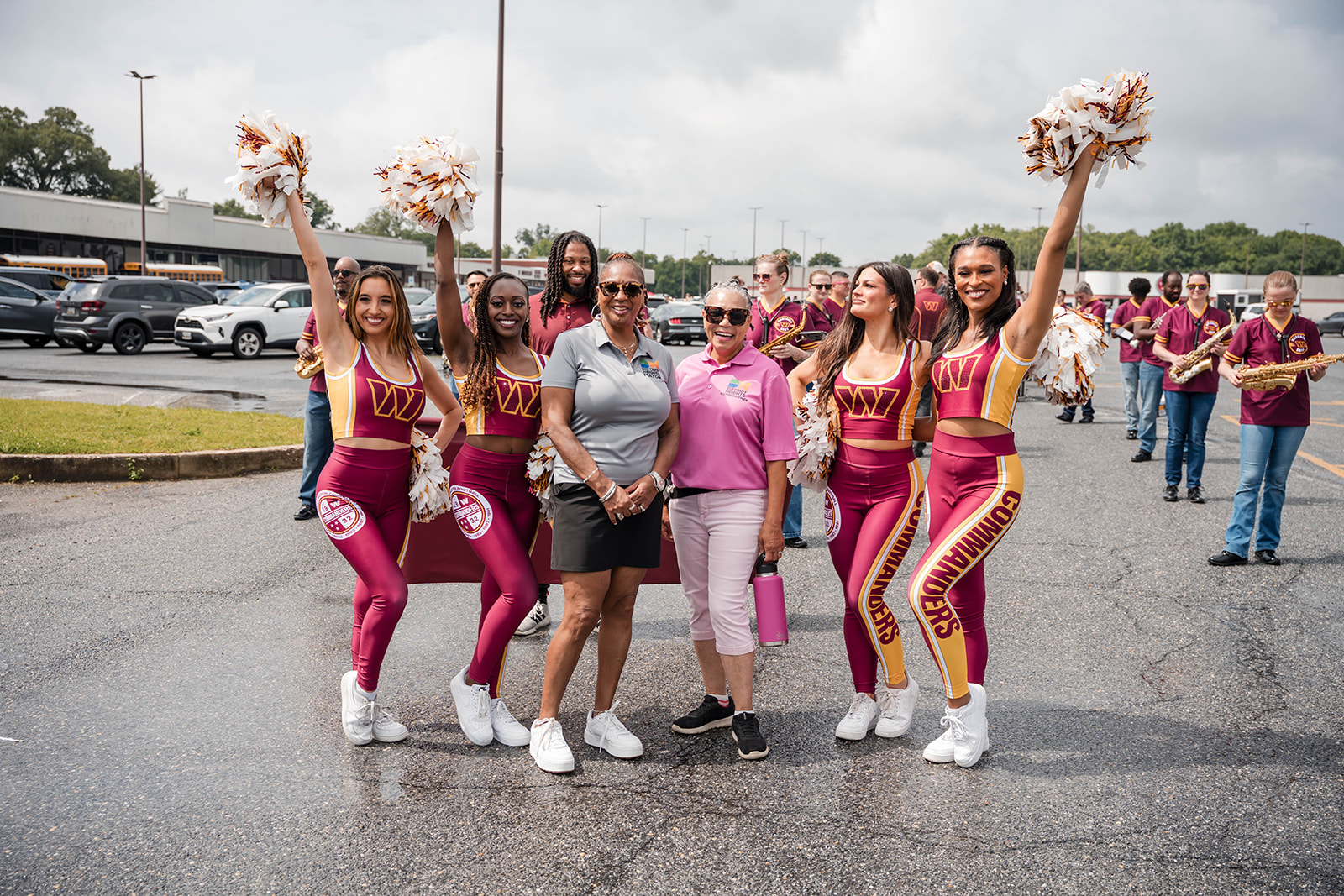 District Heights Day community event with Commanders cheerleaders